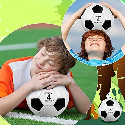 Hydren 24 חבילות כדורי כדורגל עם משאבה מחוץ למכונת צעצועי ספורט תפור כדור כדורגל לנוער אימונים במשחקי כדורגל חיצוניים