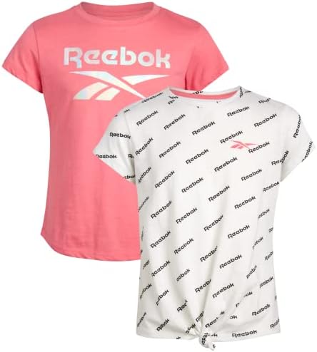 חולצת טריקו של בנות ריבוק - 2 חבילות שרוול קצר אופנה טי קיד