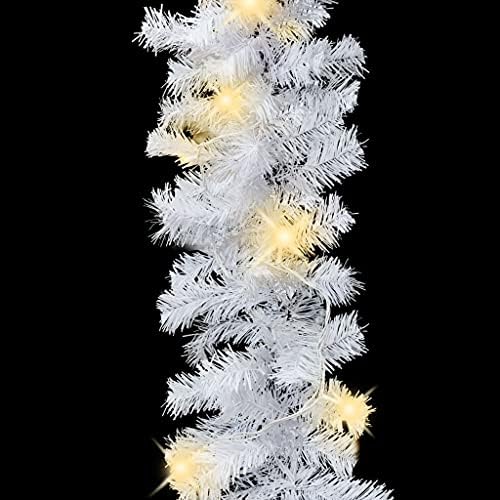 זר חג המולד של יאף עם אורות LED קישוטי חג המולד של גרלנד גרלנד לקניון וחיצוני 32.8 רגל לבן