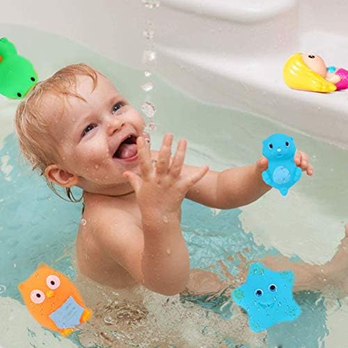 6 יחידות תינוק לילדים PSD מפזרים אמבטיה אמבטיה צף בנים סגנון מילוי חוף הים לומד בעלי חיים סקוורטר צעצוע ילדים: מקלחת מקלחת מוקדמת אוכל