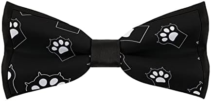 גדול שחור חתול כפת גברים של מראש קשור עניבות פרפר מתכוונן מודפס חידוש עניבה