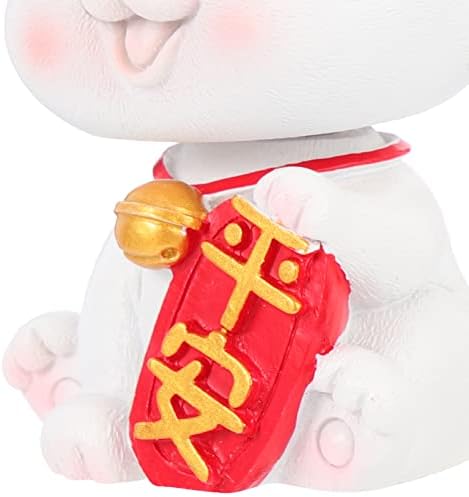 תפאורה ביתית של Tofficu 2023 סיני ראש השנה ארנב ארנב שרף שרף ארנב שנת צלמית של פסל הארנבון קישוט גלגל המזלות הסיני לעיצוב משרד בטיחות