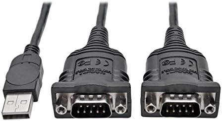 Tripp Lite 6ft 2-Port USB ל- DB9/ RS 232 כבל מתאם סדרתי FTDI, COM שמירה על M/ M 6 '