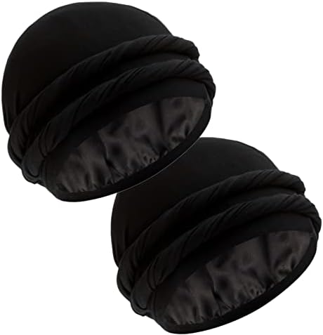 סאטן משי מרופד הילה טורבן בונט - עיצוב זנב יומרני עוטף ראש דוראג לגברים ונשים - כיסוי שיער כובע שינה