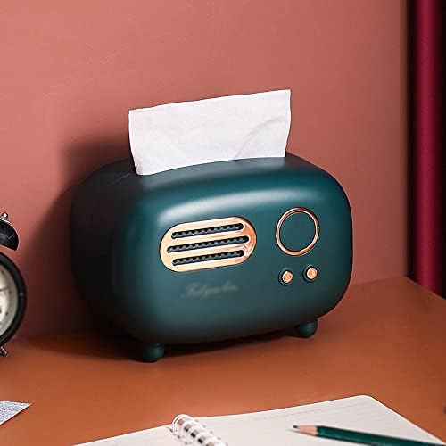 רנסלט רטרו רדיו דגם רקמות קופסת שולחן עבודה מחזיק נייר וינטג