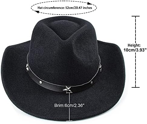 מערבי קאובוי בוקרת כובע לילדים בני בנות הרגיש פדורה כובעים שחור