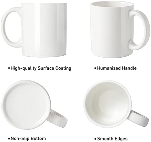 ספלי קפה 11 גרם סובלימציה כוסות ריקות ספלים קלאסיים יציבים כוסות תה לבן קרמיקה עם אריזות מגן