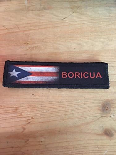1x4 PUERTO RICO BORICUA טלאי מורל צבאי טקטי. 1x4 וו וולאה המיוצרים בארצות הברית מושלמים לתיק התרמיל, תיק האריזה שלך, Molle Gear, כובע