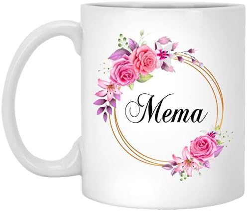 גבינסעיצובים מם פרח חידוש קפה ספל מתנה עבור אמא של יום-מם ורוד פרחים על זהב מסגרת - חדש מם ספל פרח-יום הולדת מתנות עבור מם - מם קפה ספל