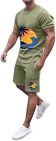BMISEGM Summer Mens חולצת טריקו גברים תלבושת קיץ חוף חוף שרוול קצר חולצה מודפסת חולצה קצרה חליפה מכנסיים עם גברים