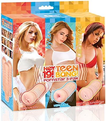 ערכת מתנה סקסית וקינקי צרור של היי 19! Teen-Bang Pussy & Ass 3 Pack and Icon מותגי כותנה, תקע התחת של זנב ארנב סיליקון, ורוד