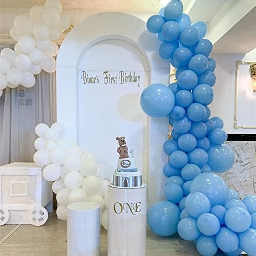 אור כחול לטקס בלון קשת זר ערכת, 102 יחידות 18 ב 12 ב 10 ב 5 ב עבור יום הולדת חתונה מין לחשוף תינוק מקלחת שמיים כחול נושא חגיגת קישוט