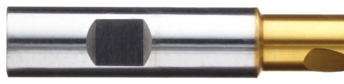 קליבלנד 1980 מקדח באורך ג' וברים מפלדת מתכת אבקתית, מצופה טיקן, שוק עגול, נקודה קונבנציונאלית של 140 מעלות, 3/8 אינץ