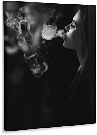 פוסטר אמנות שחור-לבן אישה מעשנת פוסטר סיגריות פוסטר מגניב איש מערות אמנות פוסטר בד אמנות פוסטר קיר אמנות תמונה מודרנית עיצוב חדר שינה