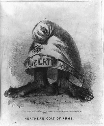 צילום היסטורי: מעיל הנשק הצפוני, 1864, עבדות, תנועת ביטול, חירות, רגליים יחפות,פריגיאן
