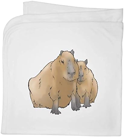 Azeeda 'Cuddling Capybaras' שמיכה / צעיף כותנה