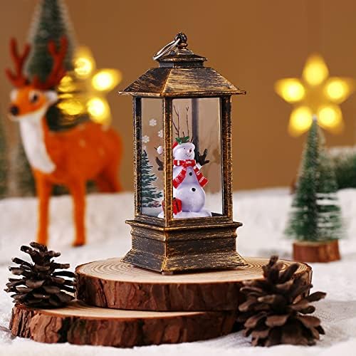 אורות חג המולד אורות סנטה אורות קישוטי מסיבות חדר הניחו מנורת שמן קטנה סערה ליל חג מולד אור נייד LED מנורה אלקטרונית קישוט לחג המולד שלישי