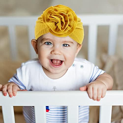 insowni 8 חבילה פרחים גדולים כובעי טורבן בית חולים משתלת כובעי פרחים כפיות כפיות מכסות לתינוקות פעוטות תינוקות קטנים ילדים קטנים