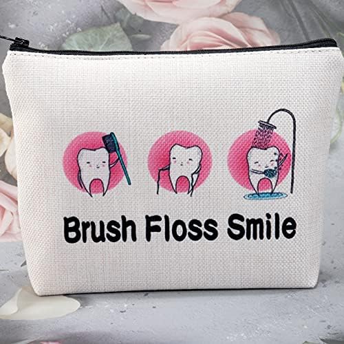 חידוש רופא שיניים מתנות לנשים נסיעות איפור תיק מברשת חוט חיוך רוכסן ארגונית שיניים שיננית מתנת רעיון