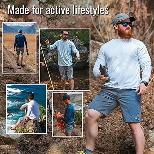 אדי הלבשה גברים של נדודים שיט חיצוני עד 50 + ארוך שרוול חולצה, שמש הגנה עבור דיג, ריצה, טיולים