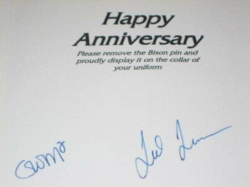 טד טרנר חתום על חתימה 8.5x11 כרטיס יום נישואין שמח JSA COA אגדה נדירה - כרטיסי בייסבול חתימה MLB