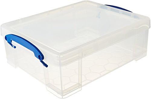 באמת שימושי קופסא פלסטיק תיבת אחסון, 8.1 ליטר, 14 איקס 11 איקס 5, ברור