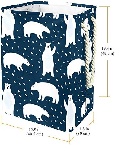 דפוס עם חמוד דובי קוטב 300 ד אוקספורד עמיד למים בגדי סל גדול כביסה סל עבור שמיכות בגדי צעצועי בחדר שינה