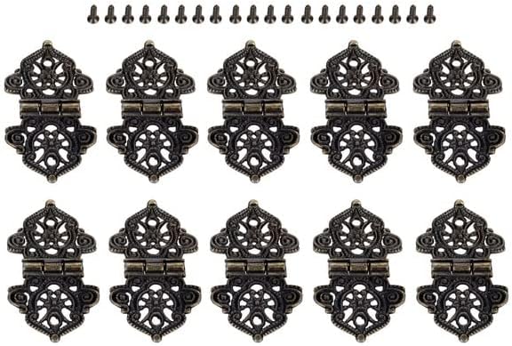 10 יחידים עתיקים ברונזה/תכשיטים זהב ארון קופסאות עץ ארון ציר דקורטיבי 53 * 28 ממ ריהוט ארון דלתות ריהוט -