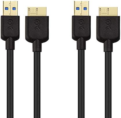 ענייני כבלים קצרים מיקרו USB 3.0 כבל 3 רגל בשחור