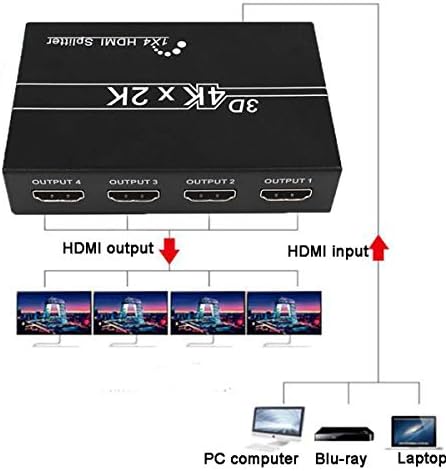Ultra HD 4K HDMI מפצל 1x4 יציאה 3d UHD 1080p 4K*2K וידאו מתג מתג HDMI HDMI 1 קלט 4 מגבר משחזר רכזת פלט