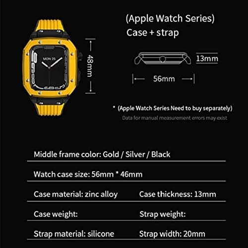 סגסוגת Kanuz Sloy Watch Strap עבור Apple Watch Series 7 6 5 4 SE 45 ממ 42 ממ 44 ממ שינוי Mod Mod Strap Strap