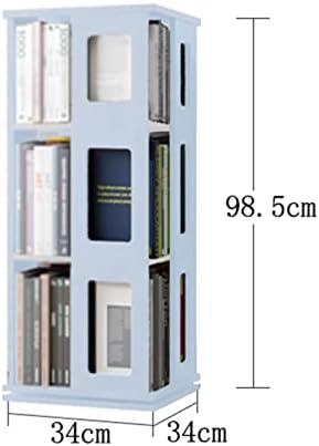ריבוד טיימוביי סיבוב מדף ספרים מסתובב 3-שכבת עץ מגזין עיתון עיתון ספרים מתלה לאחסון בית 34x34x98.5 סמ