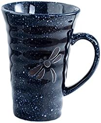 קוליאס כנף 14 עוז שפירית דפוס עיצוב קרמיקה תה כוס קפה אספרסו ספל נסיעות ספל-כחול כהה