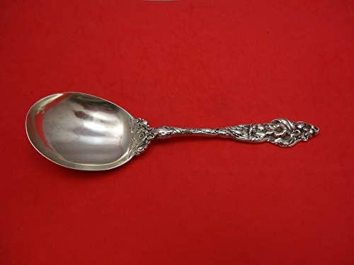 Les Six Fleurs מאת Reed & Barton Sterling Silver Berry Spoon Goldeded 9 1/4