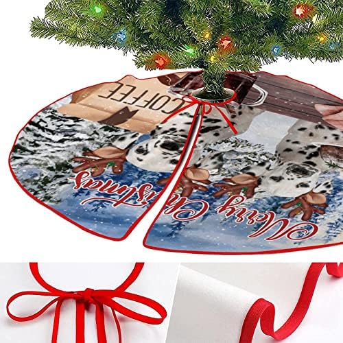 חצאיות עץ עץ חג המולד של 48 אינץ 'חג המולד עם לחם קפה מתנות מחצלת עץ קטיפה לחובב חיות מחמד לכלבים חצאיות עץ חג מולד לחג המולד קישוטים