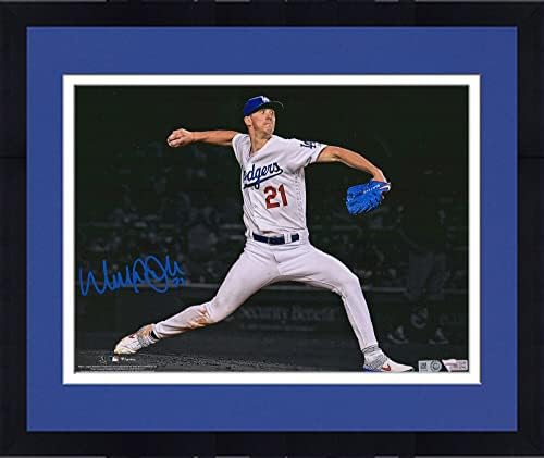 ווקר ממוסגר בוהלר לוס אנג'לס דודג'רס חתימה על תצלום של זורק זרקורים 11 x 14 - תמונות MLB עם חתימה