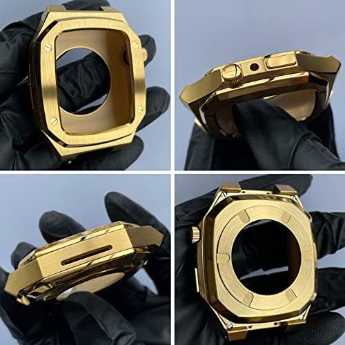 CNHKAU שינוי Mod Kit לוח Metal Metal For Apple Watch 44 ממ Case 7 6 5 4 3 Series 40/41/45 ממ.