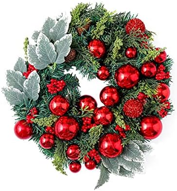 זר חג המולד של Jrenbox Spruce זר חג המולד - זר חורף, קישוטים לחג המולד בדלת לאווירה חגיגית להתלבש