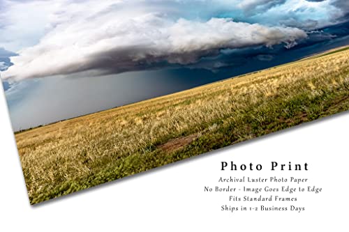 צילום סטורם הדפס תמונה של סופת רעמים של סופרסל מעל ערבה פתוחה ביום האביב בקולורדו אמנות קיר המישורים הגדולים עיצוב טבע 4 על 6 עד 40 על