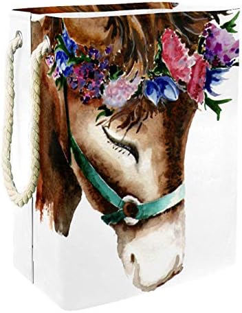 צבעי מים סוס כביסת סלי עמיד למים מלוכלך בגדי סדרן מתקפל רך ידית ססגוני עבור בית להסרה סוגריים