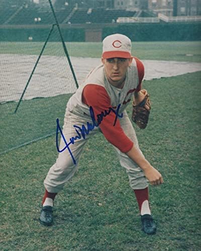 ג'ים מלוני סינסינטי אדומים חתומים על חתימה 8x10 צילום w/coa - תמונות MLB עם חתימה
