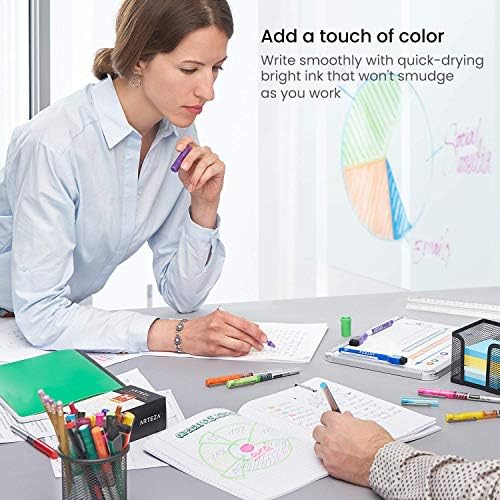 עטים של ארטזה רולר כדור צבעוני ושחור נקודה משובחת, ציוד משרדי לכתיבה, רושם הערות ורישום