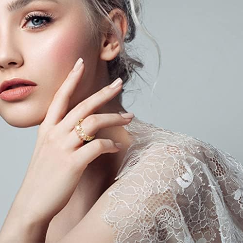 טבעות אירוסין לנשים אופנה שורות כפולות טבעת נישואין ריינסטון טבעת יהלום גיאומטרית לנשים מתנות תכשיטים מבטיחות טבעות