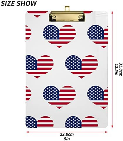יום העצמאות של אמריקה דגל לוח פלסטיק 9 איקס 12.5 לוחות אקריליק עם קליפ פרופיל נמוך א4 מכתב גודל כבד החובה לוח למסעדה בכיתה תלמידי מורים
