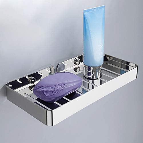 IRDFWH נירוסטה מחזיק אמבטיה קיר רכוב על ניקוז סבון מארגן מארגן מיכל מגש בית מגש