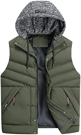 מעילי ymosrh Mens אופנה אפוד לגברים רופפים סתיו וחורף חממים חמים במעילי מעיל אפוד כותנה מעילים גדולים גבוהים