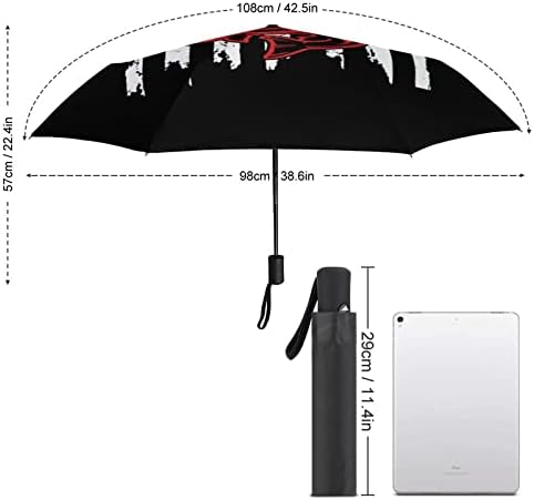 דגל בס דייג פישר מטריית נסיעות אטומה לרוח 3 קפלים מטרייה מתקפלת אוטומטית לגברים נשים