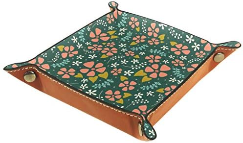 LYETNY מארגן פרחים חמוד מגש אחסון קופסת מיטה מיטה קאדי שולחן עבודה מגש החלפת ארנק מפתח קופסת מטבע מגש מגש אחסון, 20.5x20.5 סמ