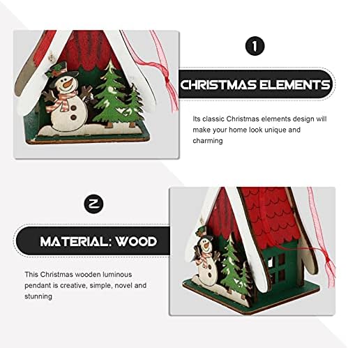 FOMIYES 4 עיצוב בית לחג המולד עץ עץ מיניאטורה מדליקה בתים לחג המולד כפרי חג המולד עץ חג המולד קישוטים לקישוט קישוט