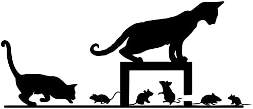 קריקטורה חמוד קיר מדבקת חתול לתפוס עכבר ויניל ילדים חדר סלון אחסון חדר בית קיר תפאורה